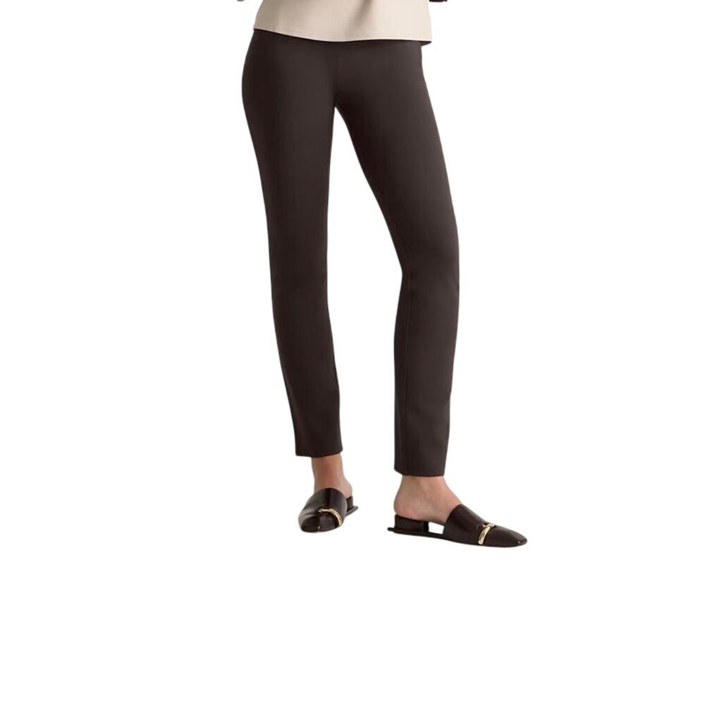 Quince Ultra-Stretch Ponte Straight Leg Pants Espresso sz Medium